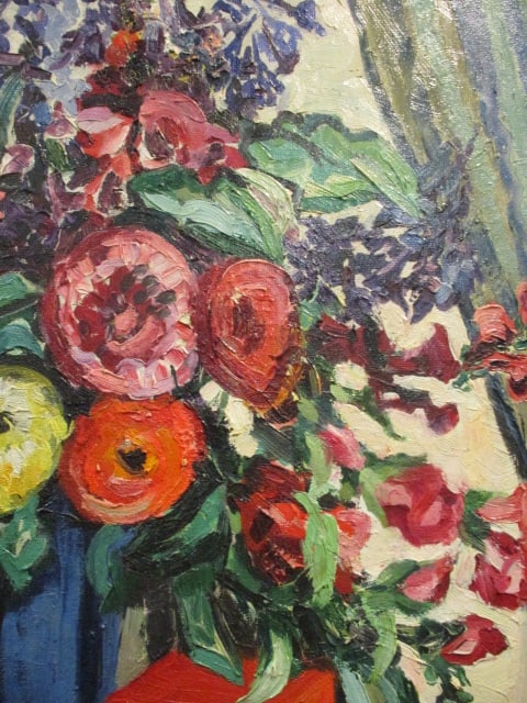 Expressionist Style Floral Still Life Painting on Board - 4