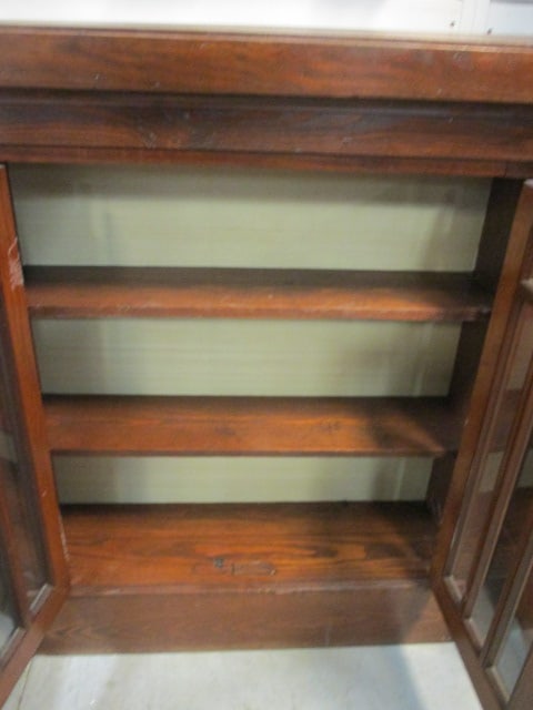 Solid Wood Arts & Craft Style Glass Door Cabinet - 2