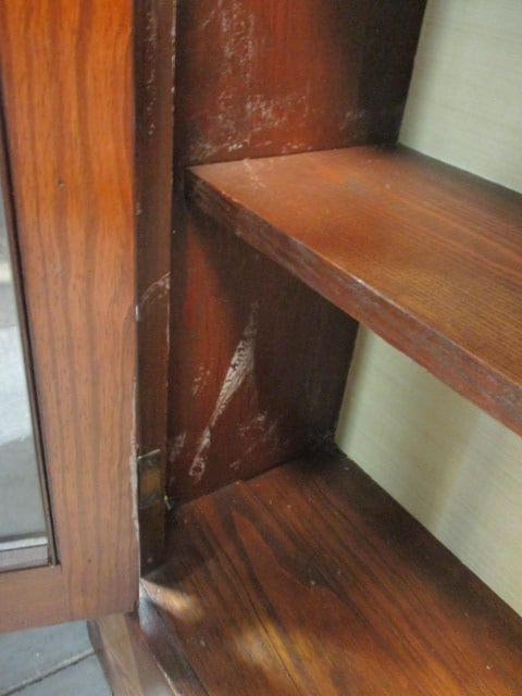 Solid Wood Arts & Craft Style Glass Door Cabinet - 3