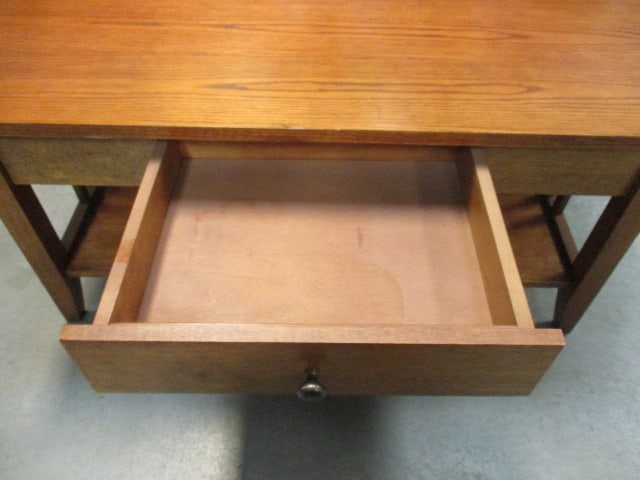Oak Arts & Craft Mission Style Coffee Table with Drawer - 2