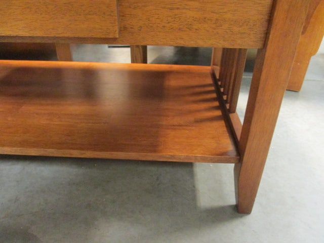 Oak Arts & Craft Mission Style Coffee Table with Drawer - 3
