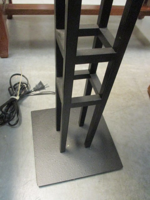 Black Metal Arts & Craft Style Floor Lamp - 2