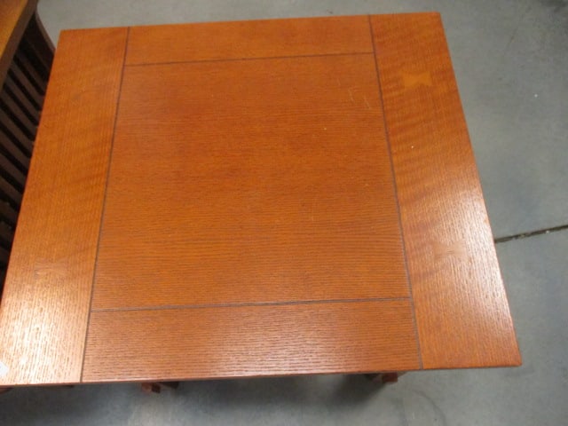 Oak Arts & Craft Mission Style Tiered End Table - 2