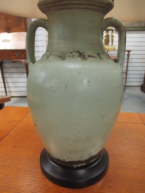 Glazed Pottery Handled Urn Table Lamp - 2