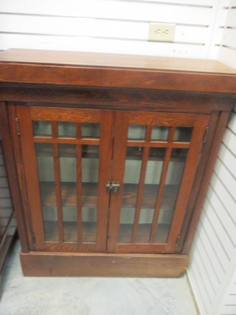 Solid Wood Arts & Craft Style Glass Door Cabinet (1 of 5)