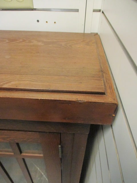 Solid Wood Arts & Craft Style Glass Door Cabinet - 2