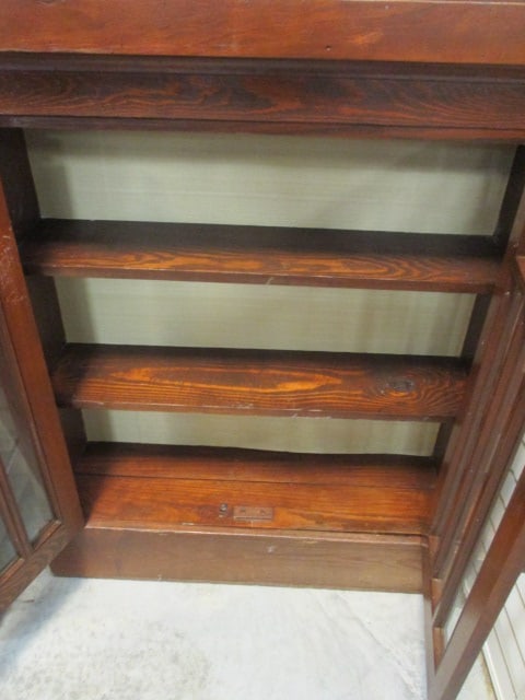 Solid Wood Arts & Craft Style Glass Door Cabinet - 3