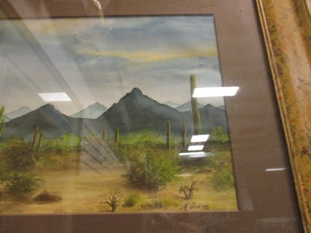 M. Orem Signed Original Desert Landscape Watercolor - 3