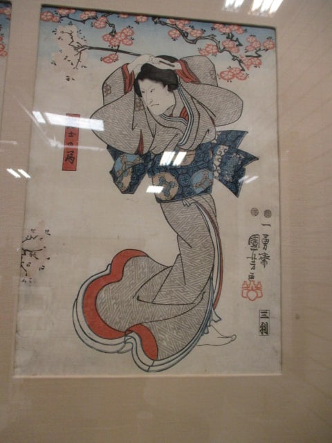 Vintage Signed Original Framed Japanese Geisha Woodblock Prints - 3