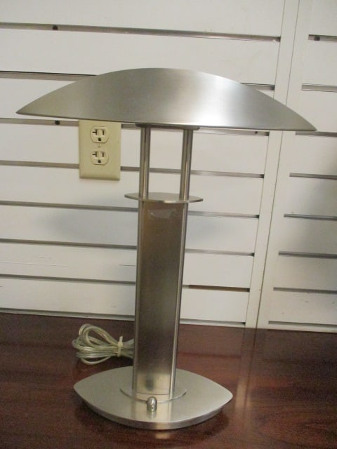 Holtkotter Lighting Brushed Nickel Dimmer Halogen Contemporary Modern Desk Lamp: 18"h, Model 6242/2 SN