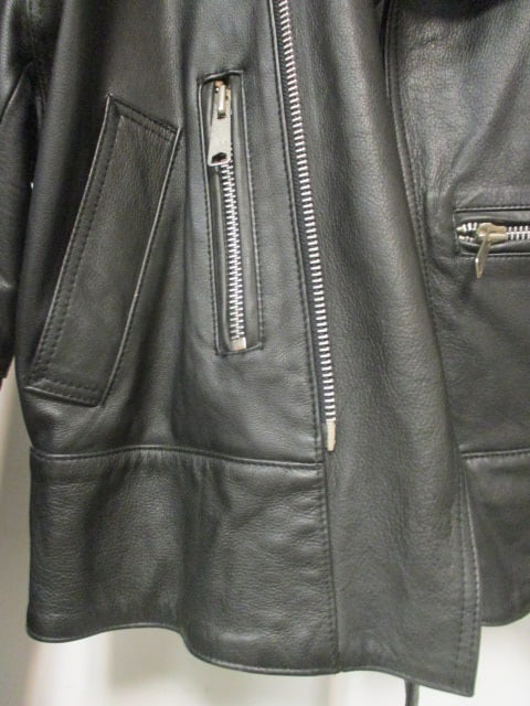 Figure New York Black Leather Classic Style Motorcycle Biker Jacket - 2