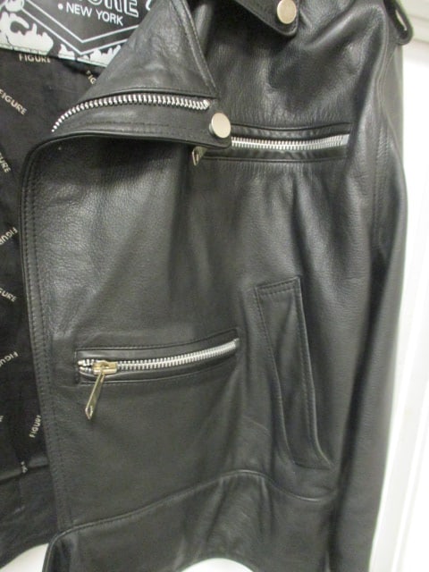 Figure New York Black Leather Classic Style Motorcycle Biker Jacket - 3