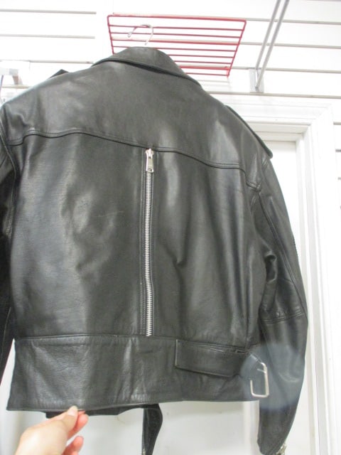 Figure New York Black Leather Classic Style Motorcycle Biker Jacket - 6