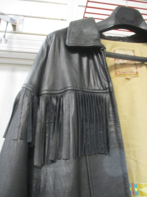 M. Julian Adventures Black Leather Fringed Motorcycle Biker Jacket - 2