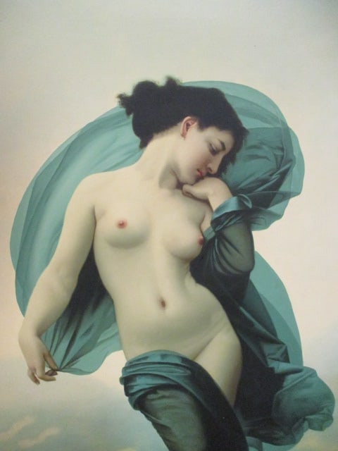 Romantic Academic Style Artist Signed Classical Female Semi-Nude Figural Painting - 2