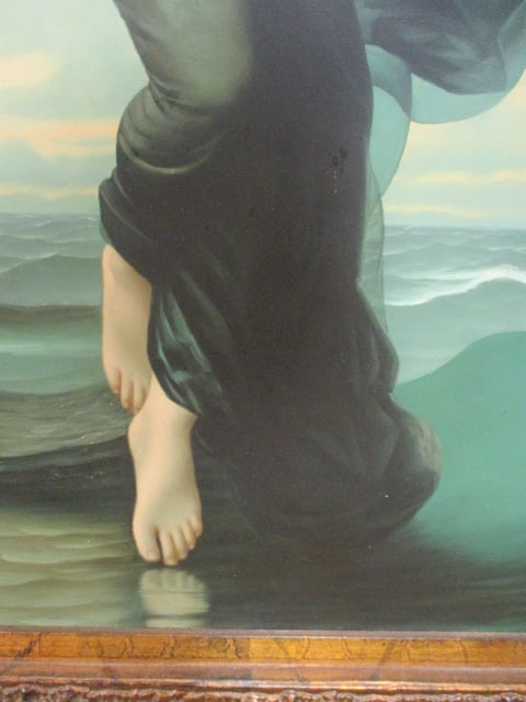 Romantic Academic Style Artist Signed Classical Female Semi-Nude Figural Painting - 3
