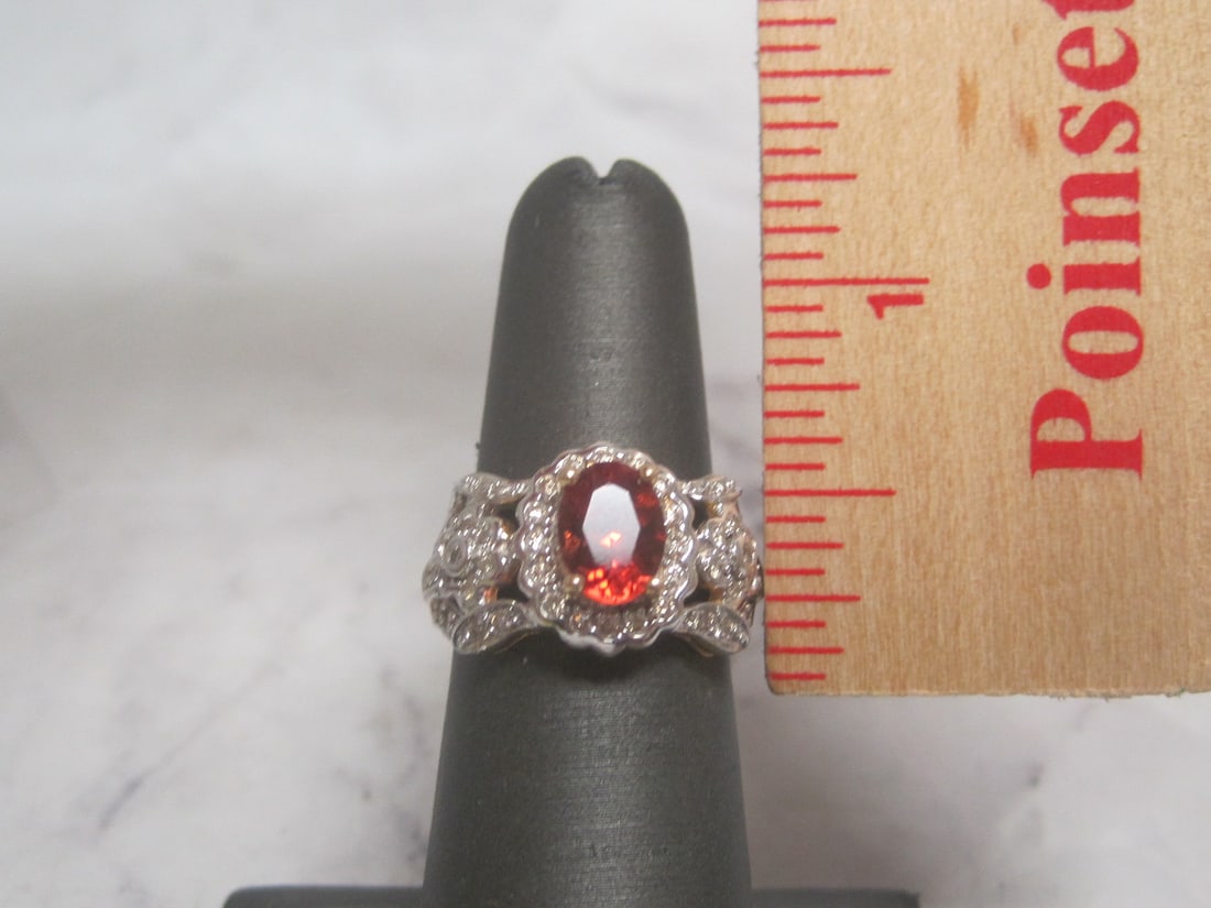 14k Gold Madeira Citrine and Diamond Ring with Diamonds - 4