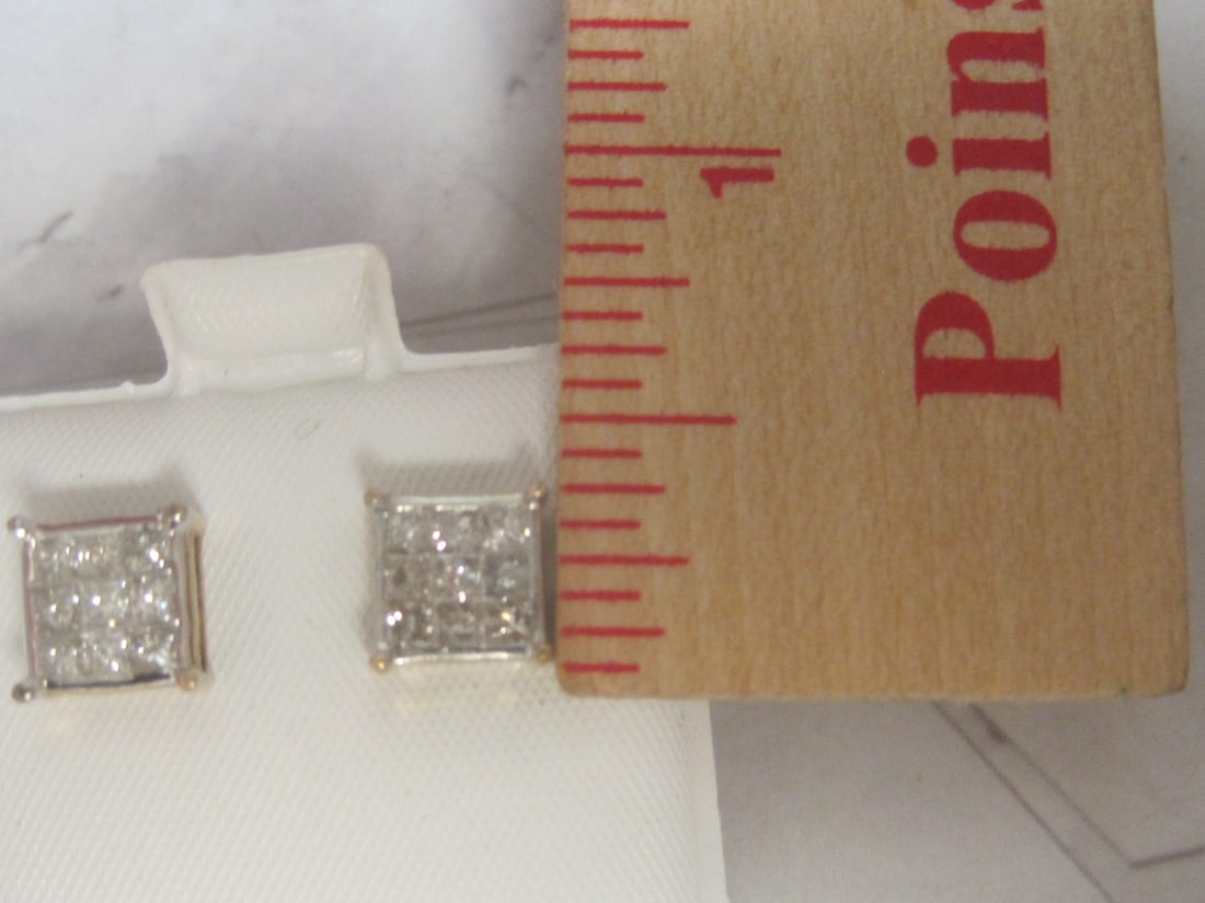 14k Gold 1 ct tw Diamond Earrings - 5