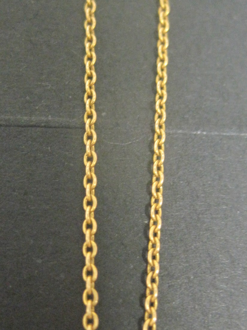 14k Gold Diamond Pendant on 22" 14k Gold Chain - 4