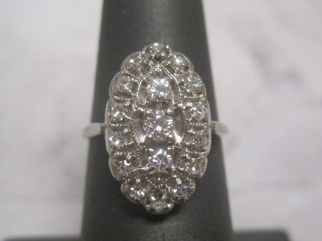 Antique 14k White Gold Diamond Ring (1 of 7)