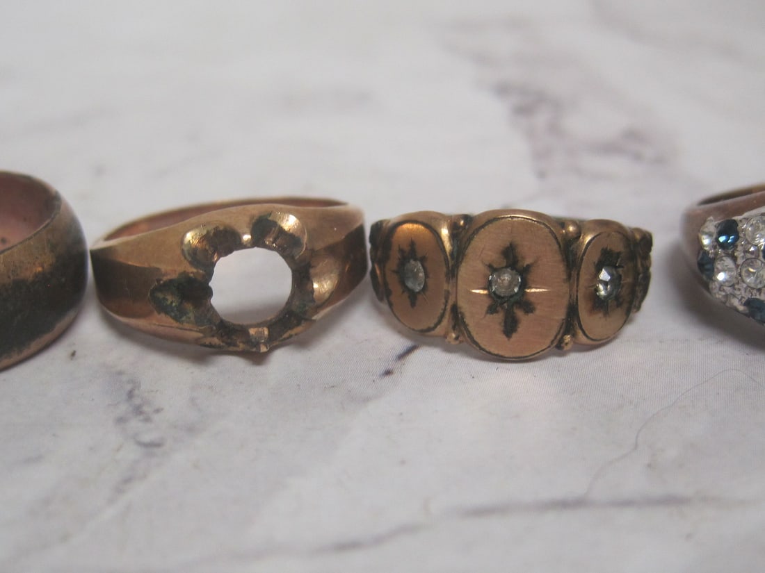 Six Gold Filled Rings/ Settings - 3