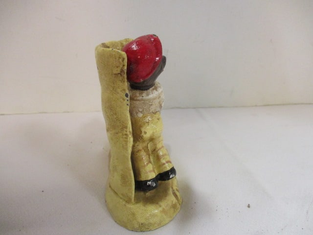 Handpainted Black Americana Man with Goose Cast Metal Novelty Figure - 2