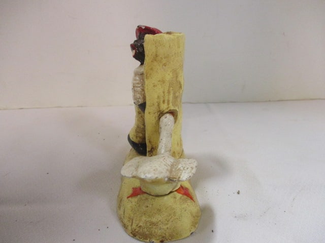 Handpainted Black Americana Man with Goose Cast Metal Novelty Figure - 4