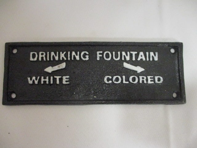 Two Handpainted Cast Metal Jim Crow Segregation Style Directional Signs - 2