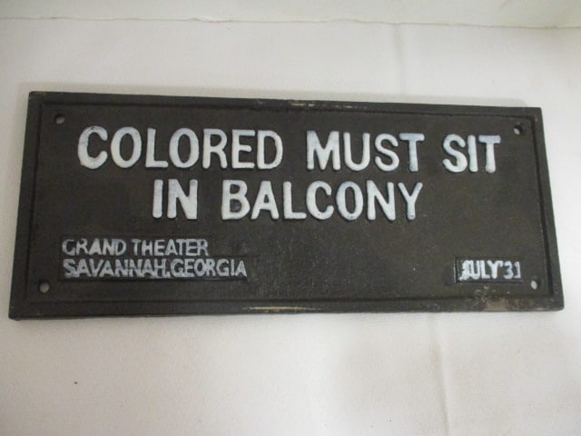 Two Handpainted Cast Metal Jim Crow Segregation Style Directional Signs - 2