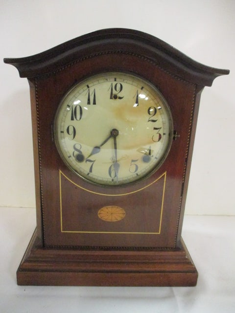 Antique Wm. L. Gilbert Clock Co. Inlaid Mahogany Shelf Clock (1 of 5)
