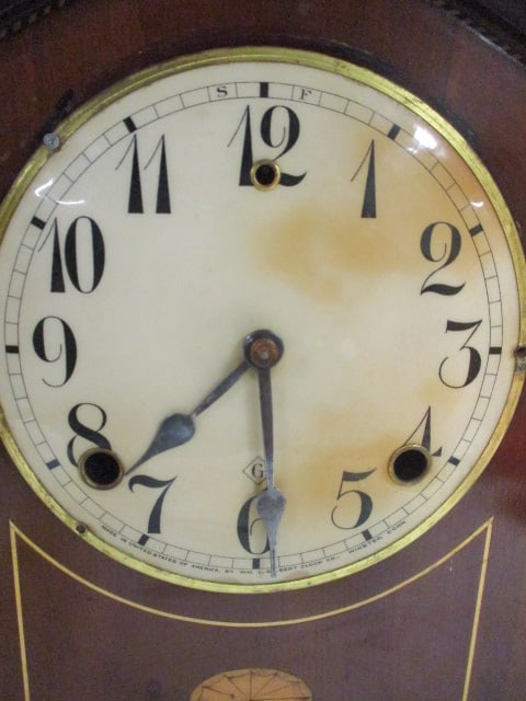 Antique Wm. L. Gilbert Clock Co. Inlaid Mahogany Shelf Clock - 2