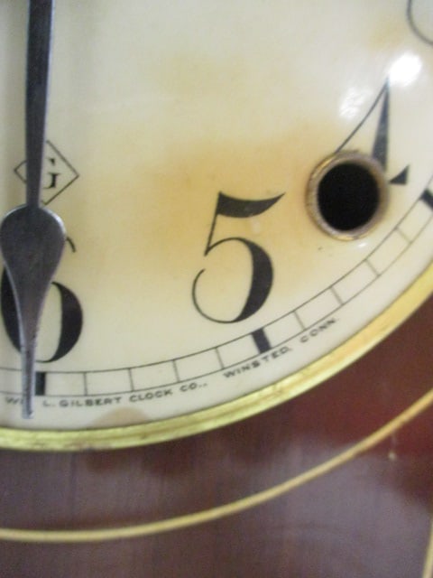 Antique Wm. L. Gilbert Clock Co. Inlaid Mahogany Shelf Clock - 4