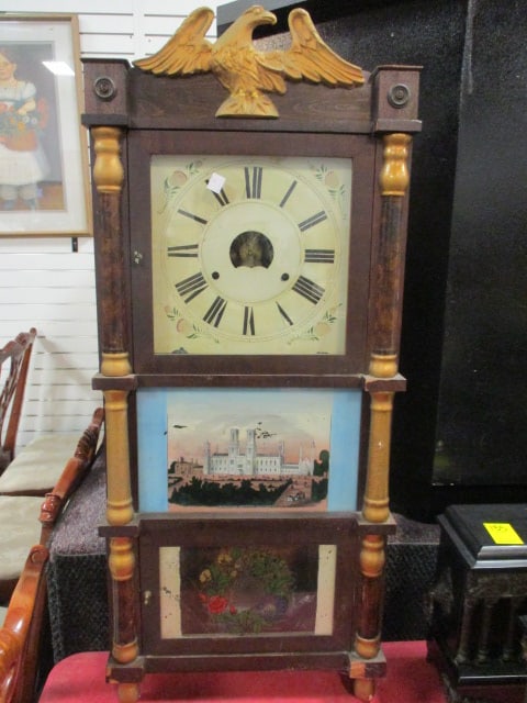 Antique Birge & Peck Federal Style Pillar and Scroll 8 Day Shelf Clock (1 of 6)