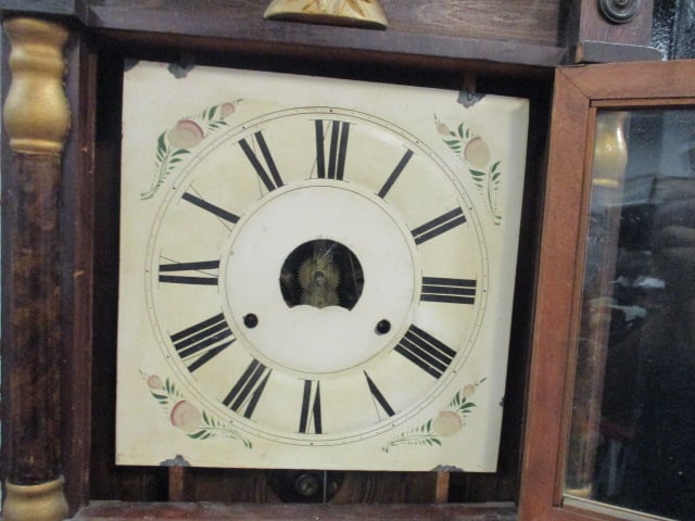 Antique Birge & Peck Federal Style Pillar and Scroll 8 Day Shelf Clock - 4