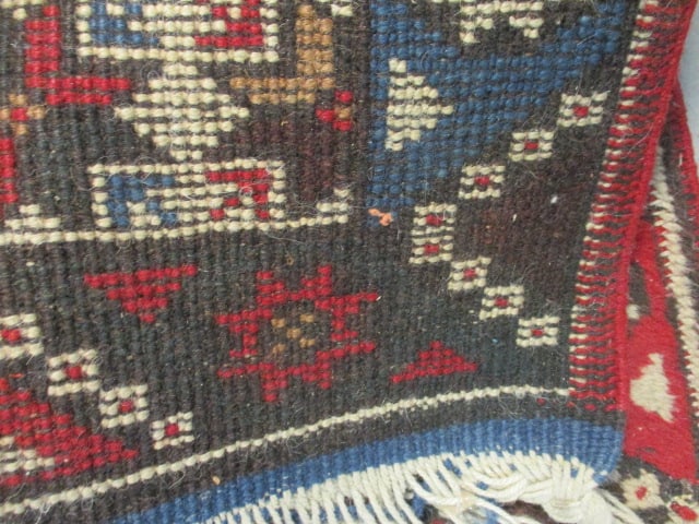 Vintage Hand Knotted Caucasian Kazak Style Geometric Design Runner - 11
