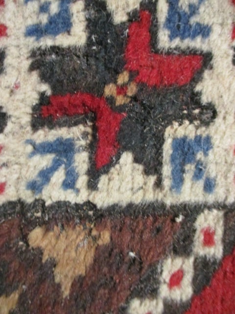 Vintage Hand Knotted Caucasian Kazak Style Geometric Design Runner - 6