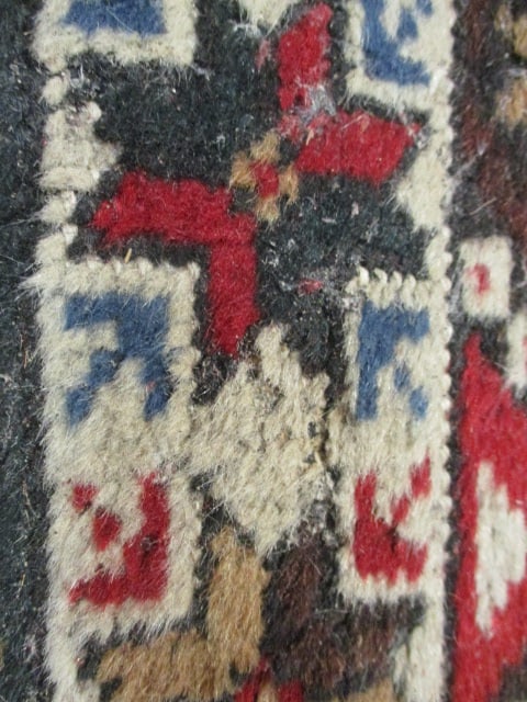 Vintage Hand Knotted Caucasian Kazak Style Geometric Design Runner - 8