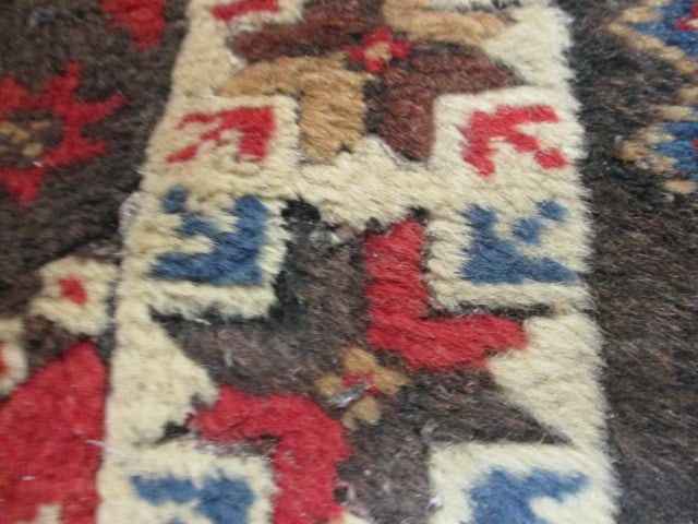 Vintage Hand Knotted Caucasian Kazak Style Geometric Design Runner - 9