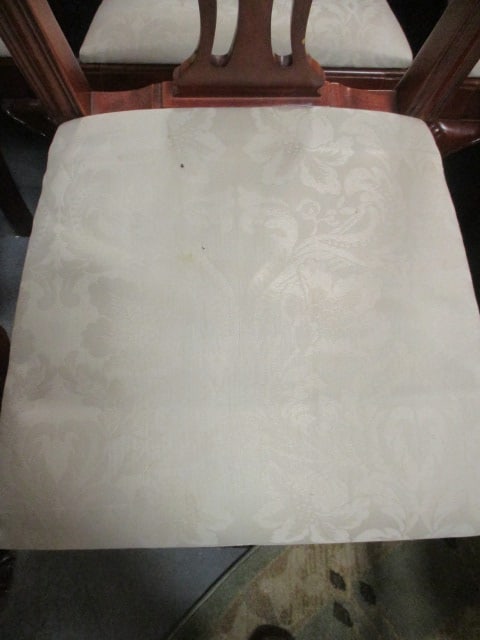 Eight Bernhardt Chippendale Style Side Chairs with Damask Fabric Seats - 3
