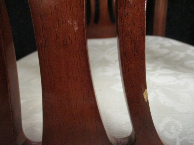 Eight Bernhardt Chippendale Style Side Chairs with Damask Fabric Seats - 6