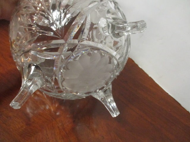 Footed Crystal Ball Vase Centerpiece - 3