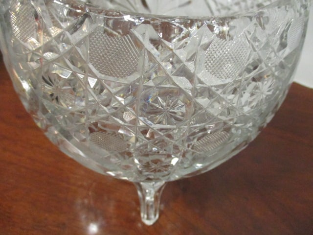 Footed Crystal Ball Vase Centerpiece - 4