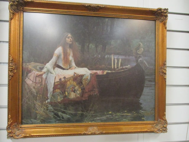 Print of "The Lady of Shallot" by John William Waterhouse: Framed 23" x 19"