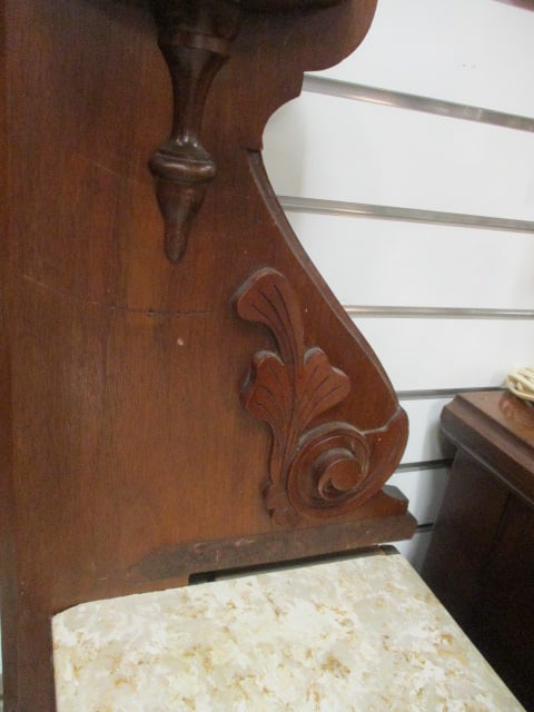 Antique Victorian Eastlake Vanity with Beveled Mirror - 4