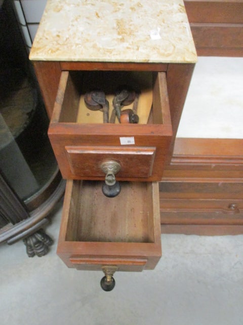 Antique Victorian Eastlake Vanity with Beveled Mirror - 8