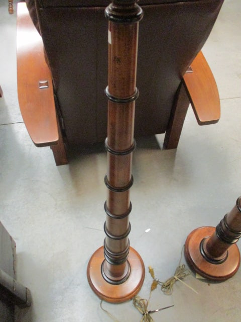 Pair of Bamboo Look Candle Stick Floor Lamps - 3
