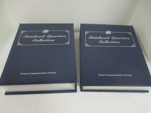 Complete 2 Volume Statehood Quarter Collection Set in Storybook Albums: Includes All 50 States and U.S. Territories and District of Columbia. Coins are uncirculated from Denver and Philadelphia Mints.