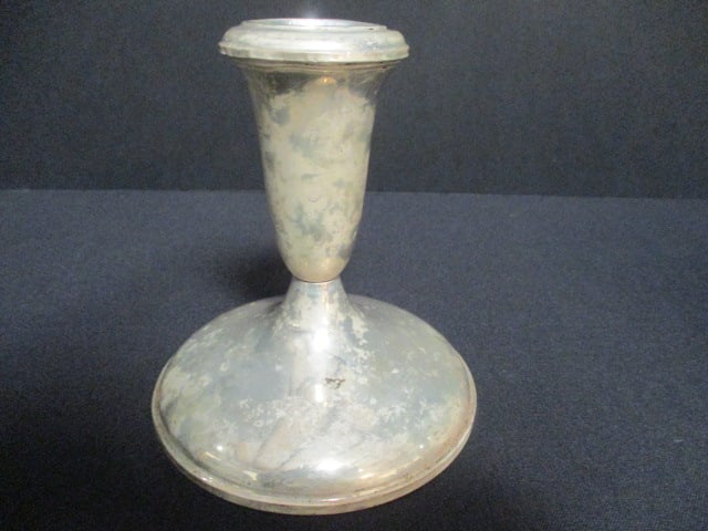 Hamilton Weighted Sterling Sugar Bowl and Empire Weighted Sterling Candle Holder - 5
