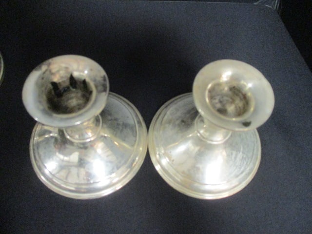 Two Pair of Weighted Sterling Candle Holders - 3