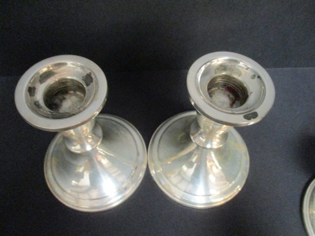 Two Pair of Weighted Sterling Candle Holders - 6